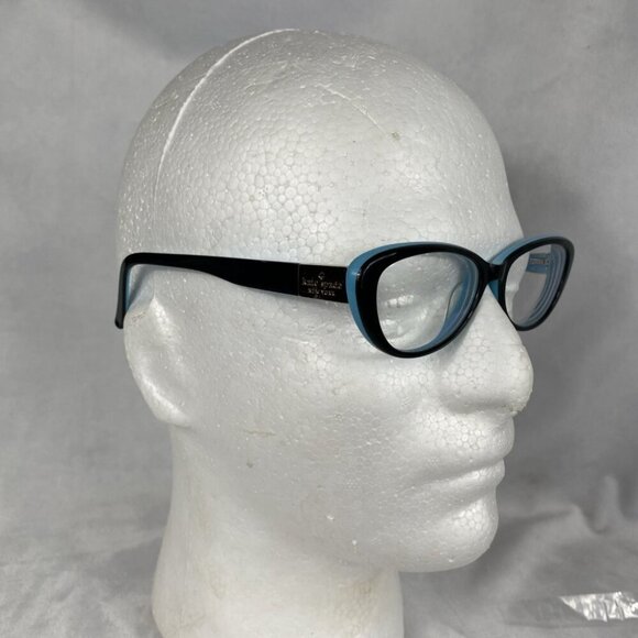 Kate Spade Black Teal Blue Interior Cat Eye Eyeglasses Stephie 0JRH 49 15 135 - Picture 2 of 9